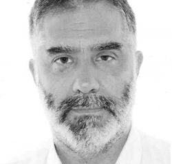 portrait photo of João Paulo Amado, black and white